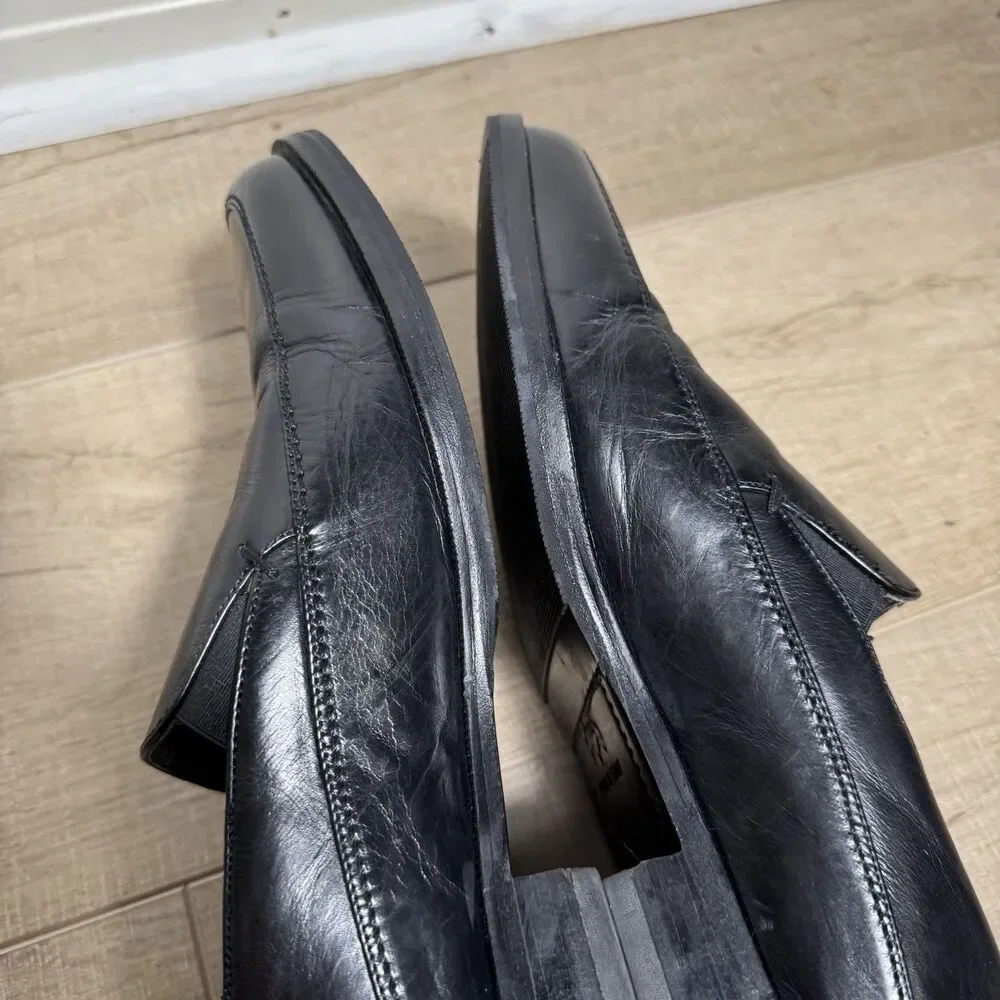 NICE Mezlan Men’s 10 Italy Made Venetian Loafers Black Luxury Dress Shoes Casual